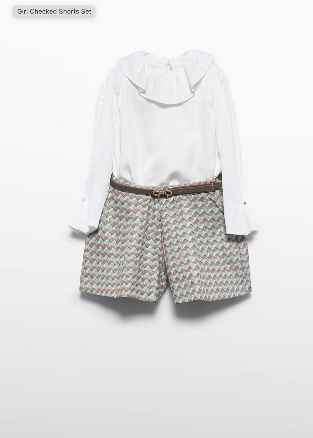 Girl Checked Shorts Set