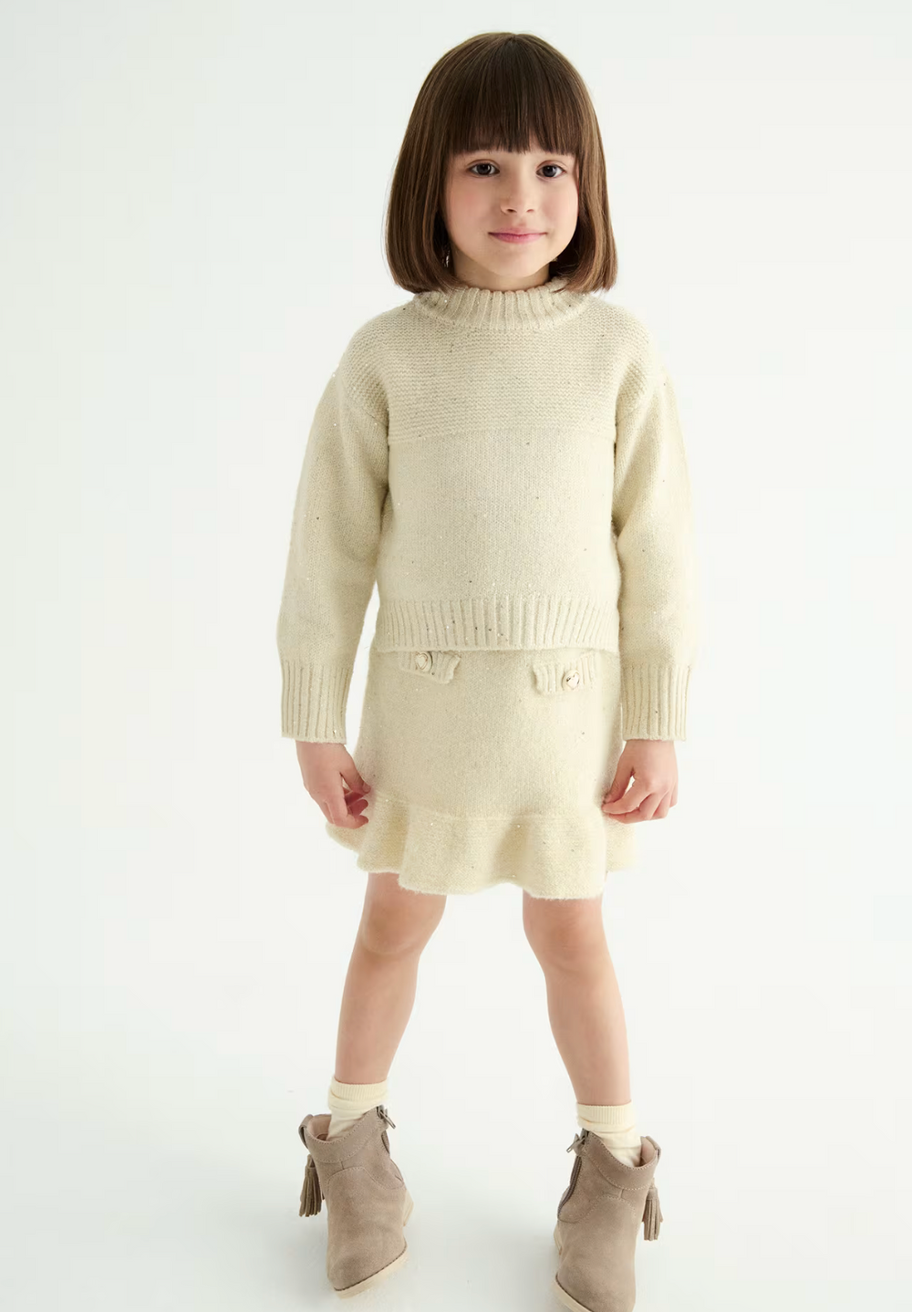 Oat Skirt Knit Set