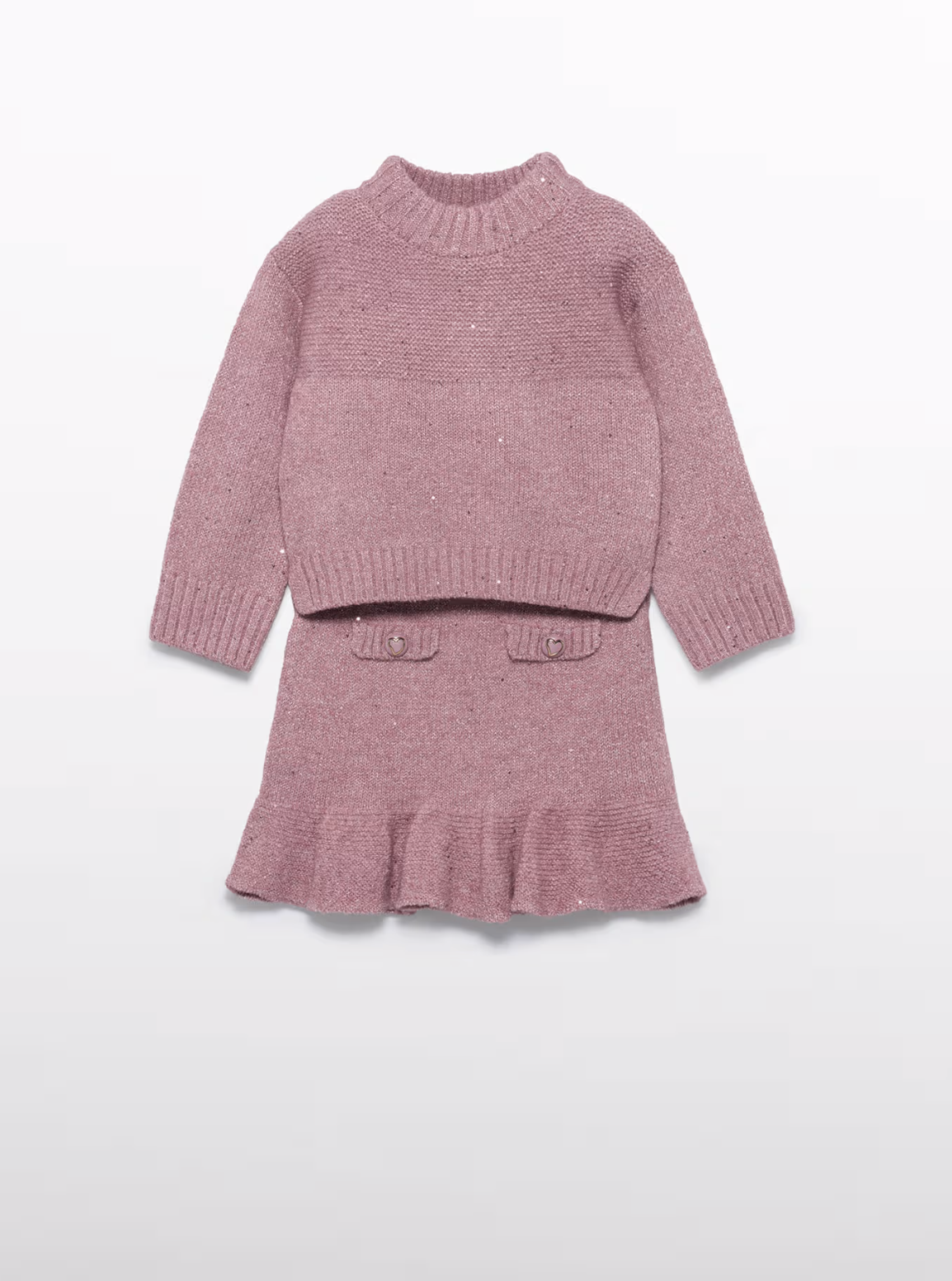 Pink Knit Skirt Set