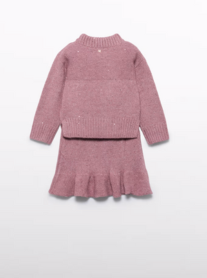 Pink Knit Skirt Set