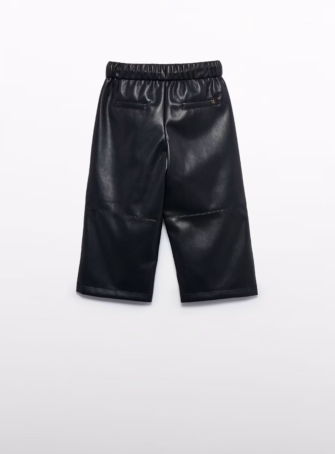 Girl Faux Black Leather Culotte Pants