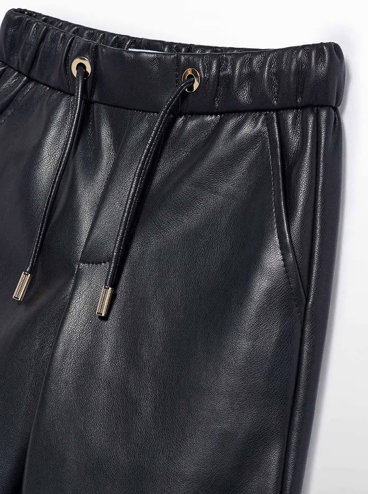 Girl Faux Black Leather Culotte Pants