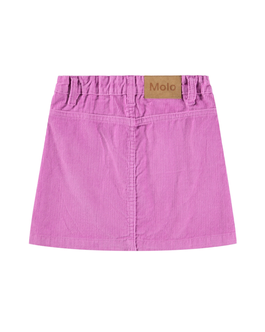 Purple skirt with a brand label on a white background