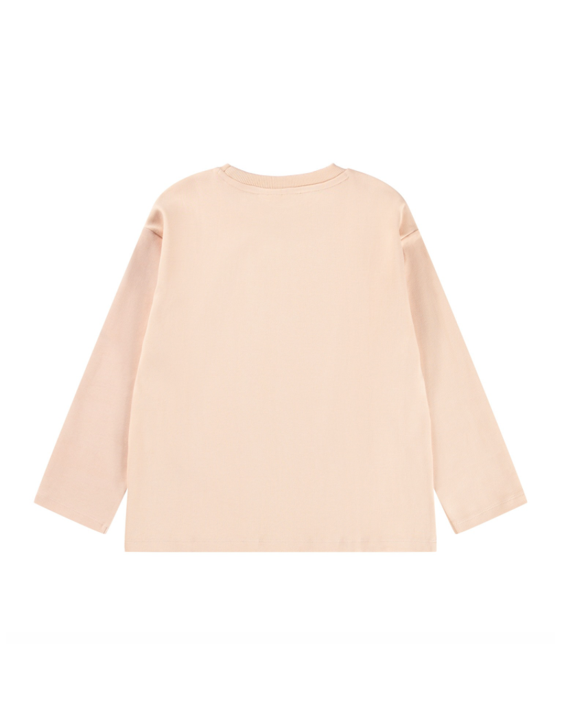 Beige long-sleeve top on a white background