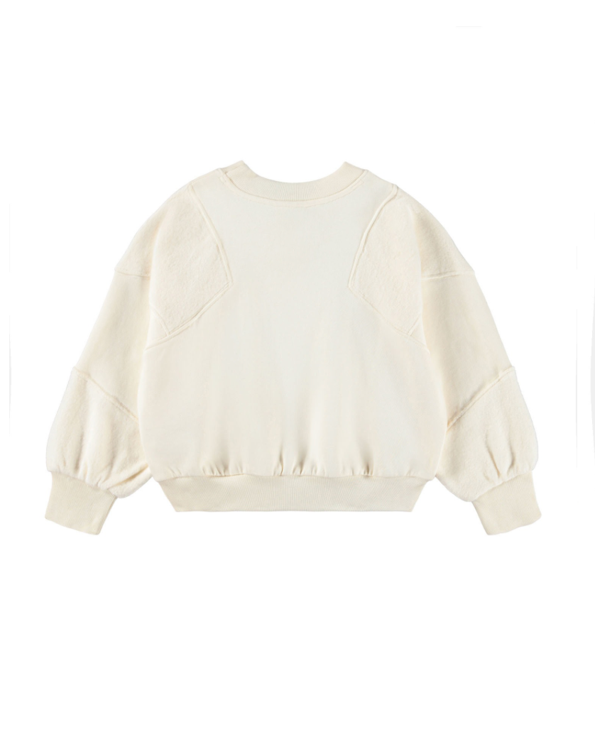 White blouse with puff sleeves on a white background