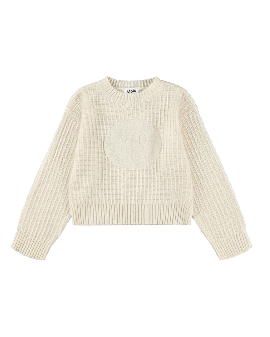 White ribbed sweater on a white background