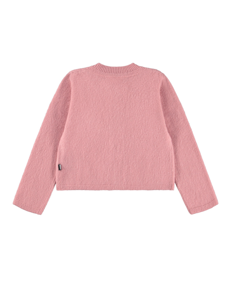 Pink sweater on a white background