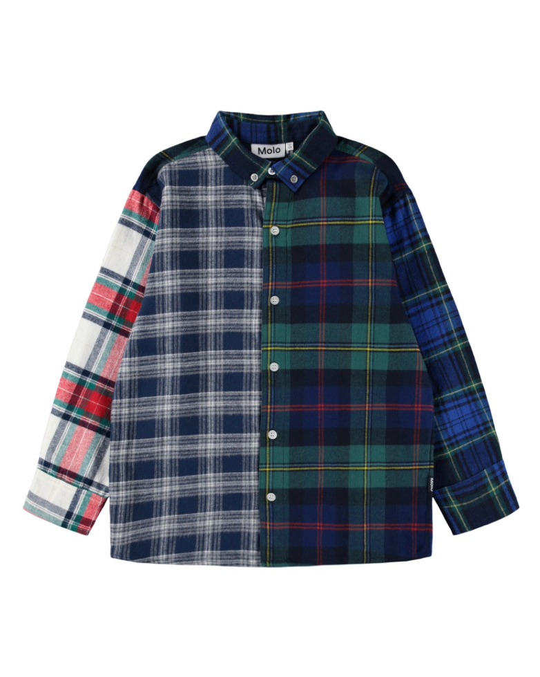Remon Mixed Plaid Button-Front Shirt