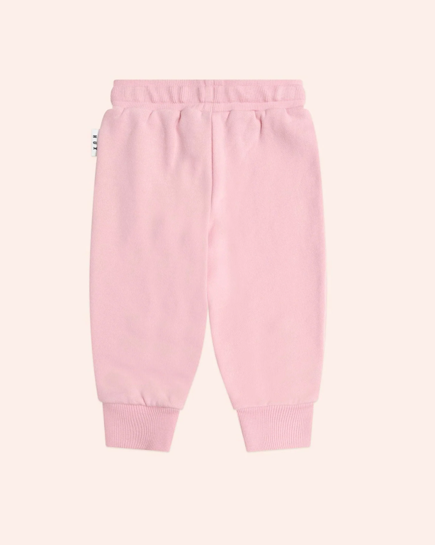 Pink sweatpants on a white background