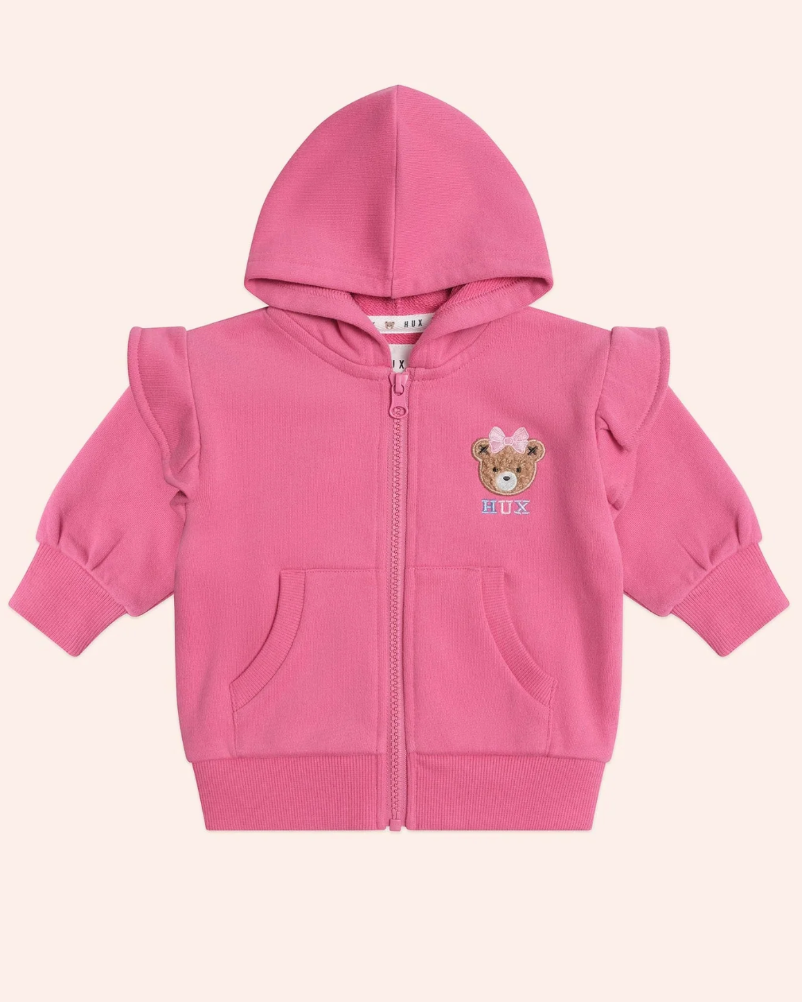 Zip Up Frill Hoodie Berry