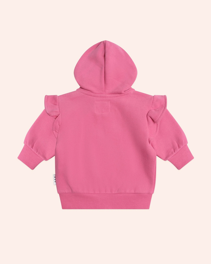 Zip Up Frill Hoodie Berry