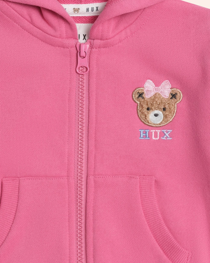 Zip Up Frill Hoodie Berry