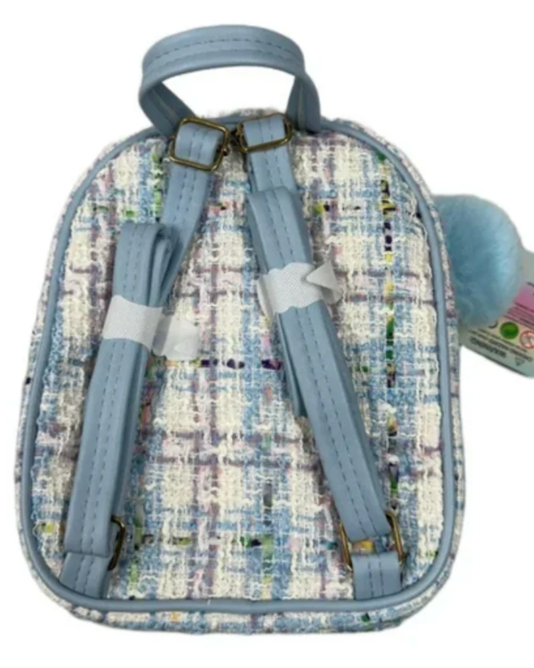 Backpack with patterned design on a white background