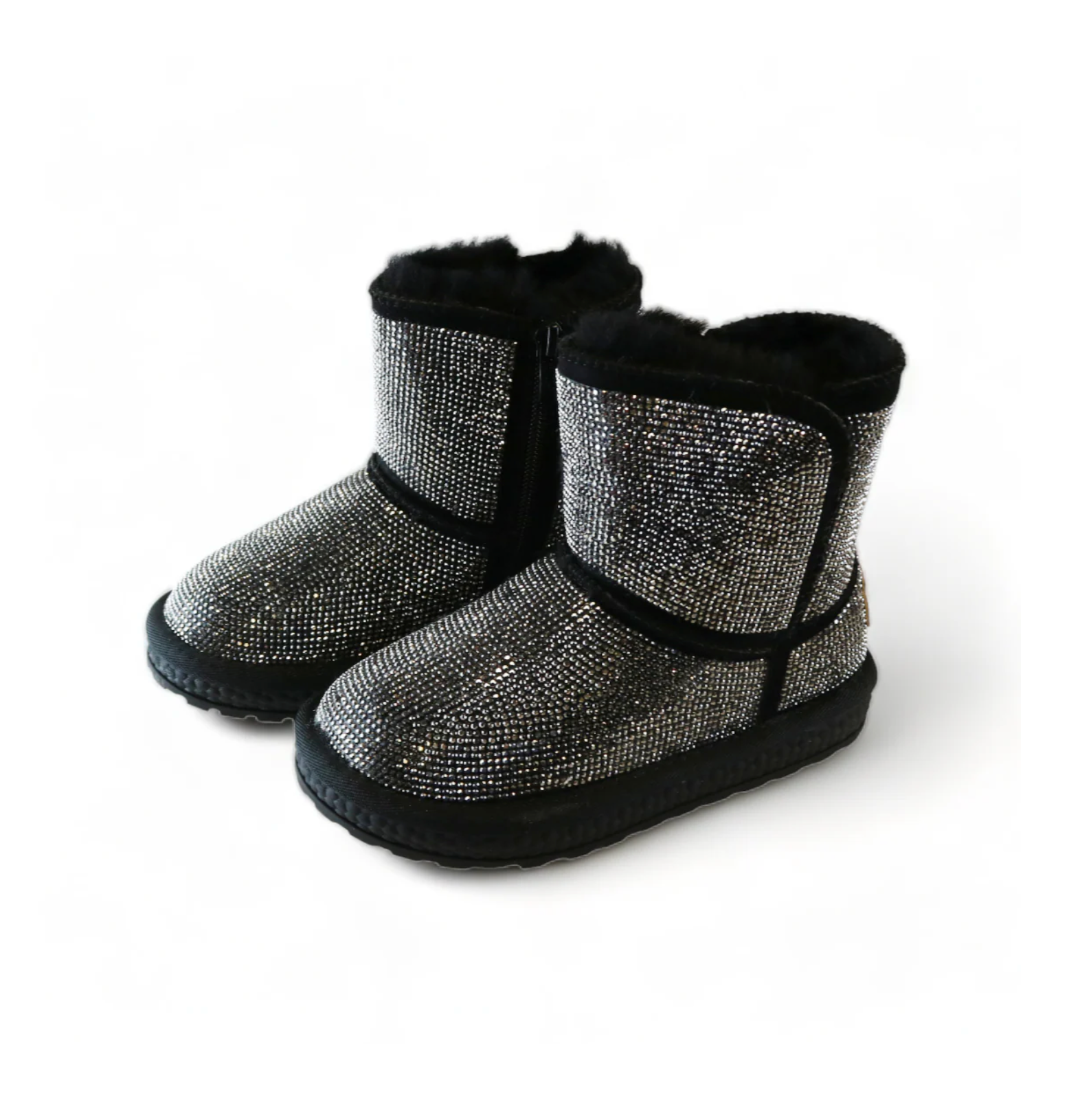 Pearl Charm Quilted Boot - Black