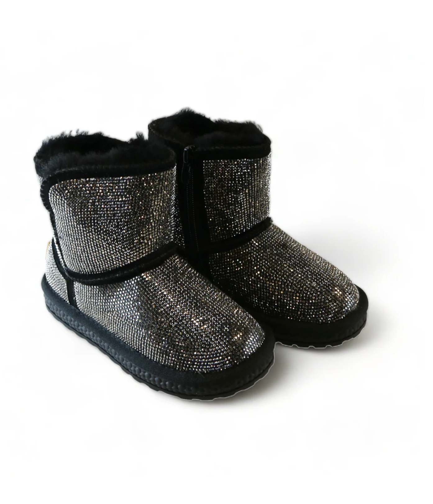 Pearl Charm Quilted Boot - Black