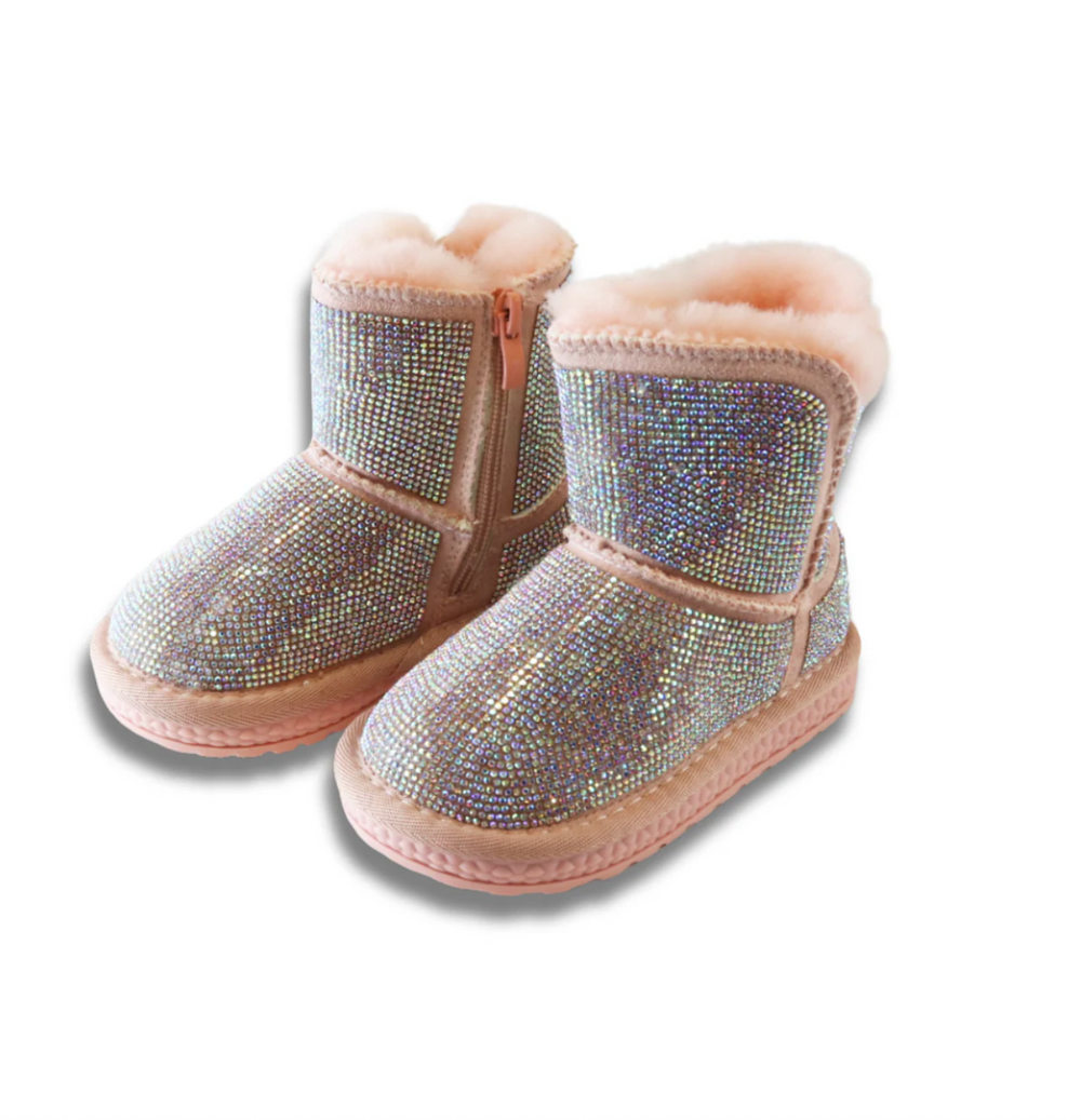 Pearl Charm Quilted Boot - Pink