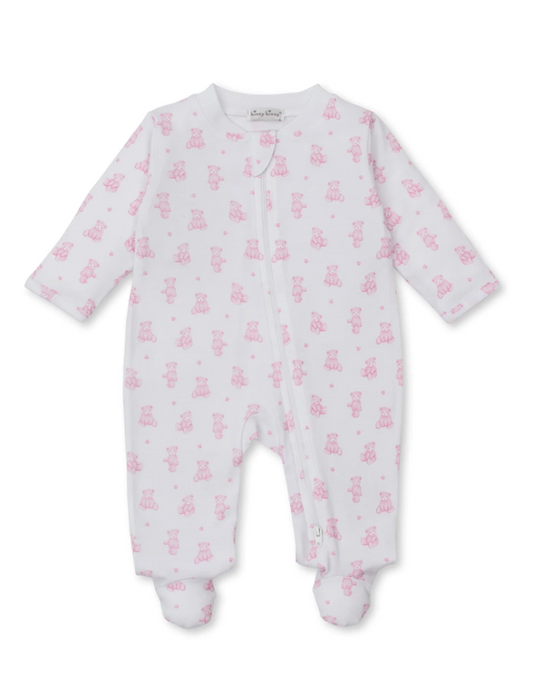 Teddy Bears Pink Zip Footie