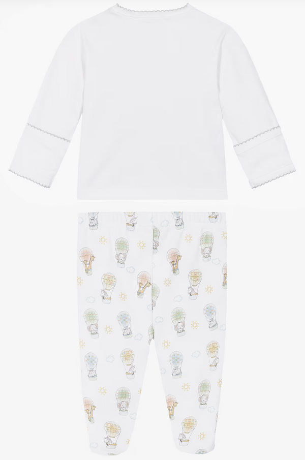 White Pima Cotton Sky-High Adventures 2 Piece Babygrow