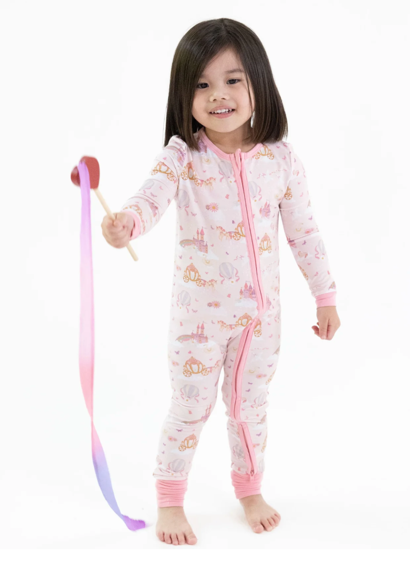 Princess Unicorns and Castle - 2 Way Zipper Footie