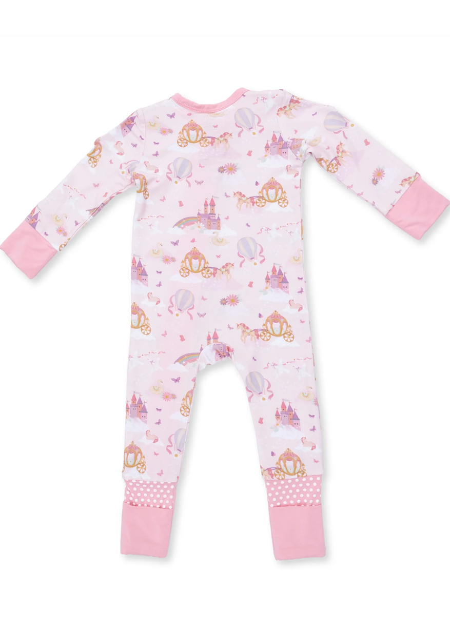 Princess Unicorns and Castle - 2 Way Zipper Footie