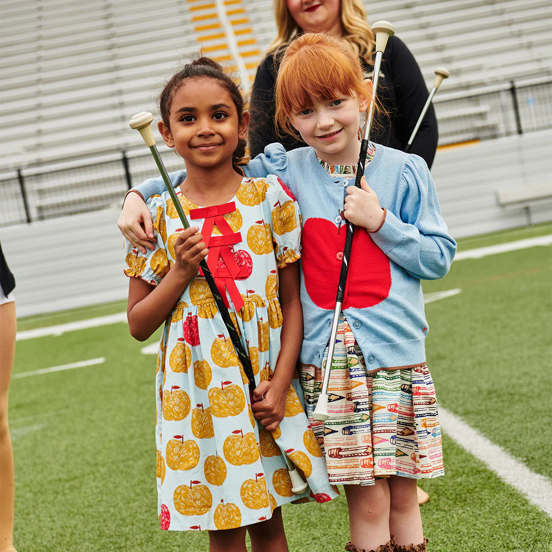 Pink Chicken Girls Hermione Dress Gold Apples