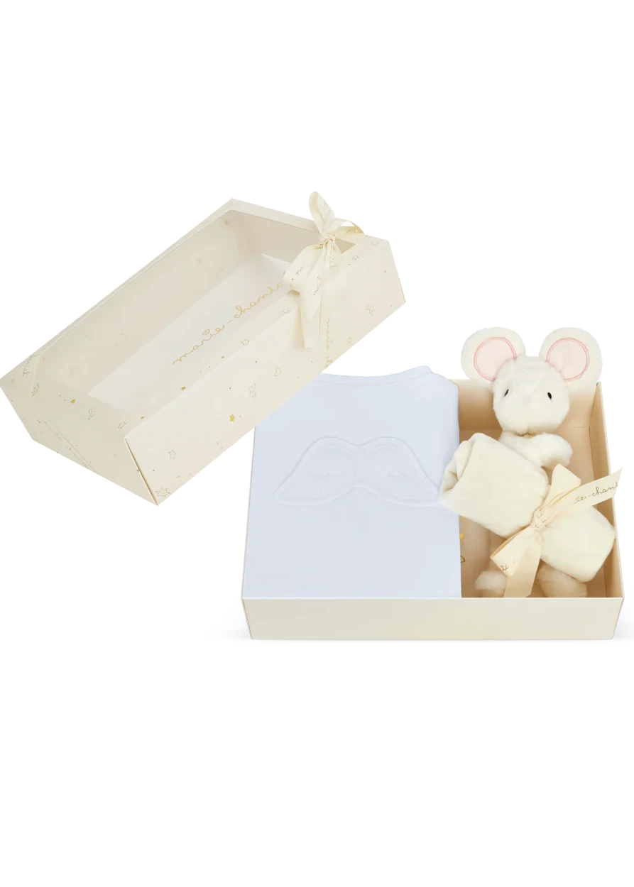 Sleep & Snuggle Pointelle Angel Wing Gift Set Blue