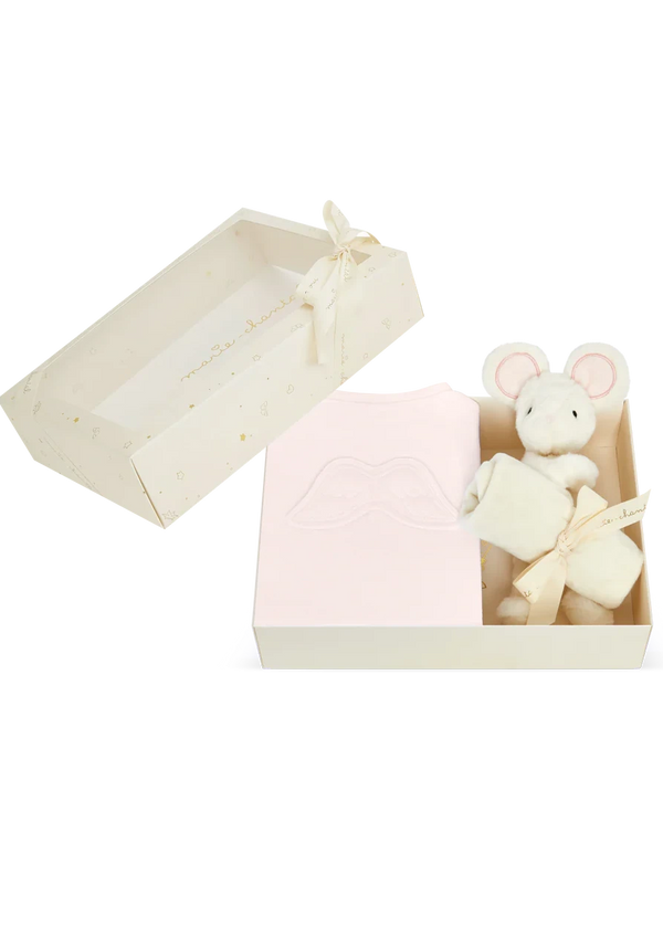 Sleep & Snuggle Pointelle Angel Wing Gift Set Pink