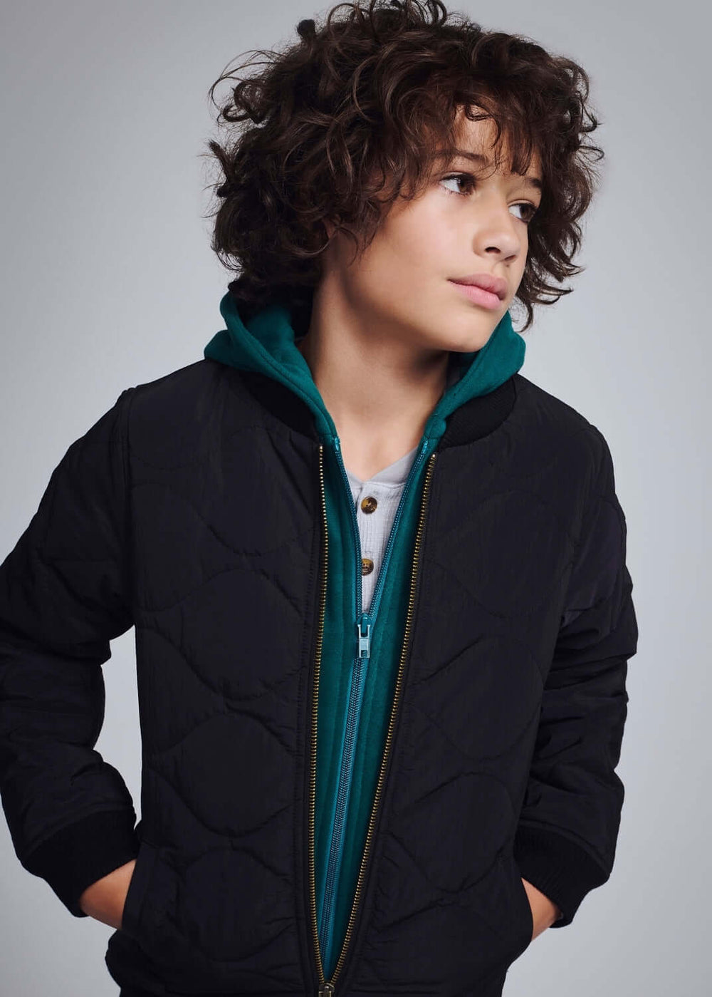 Boys Black Bomber Jacket
