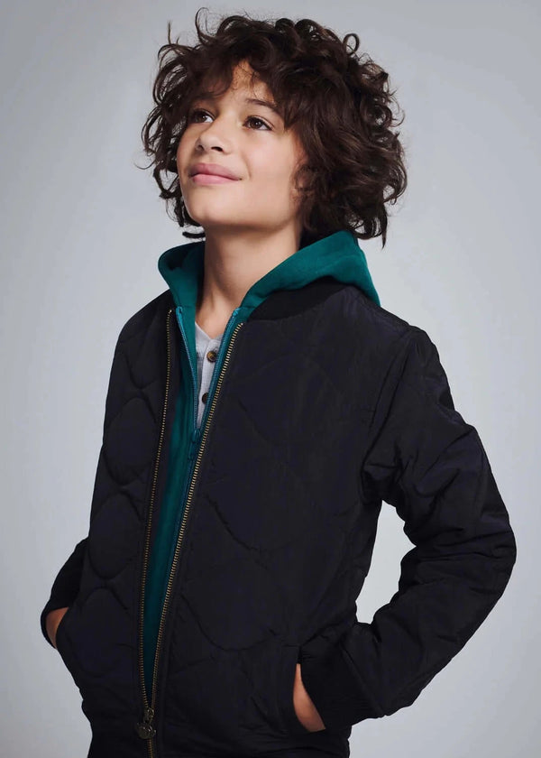 Boys Black Bomber Jacket