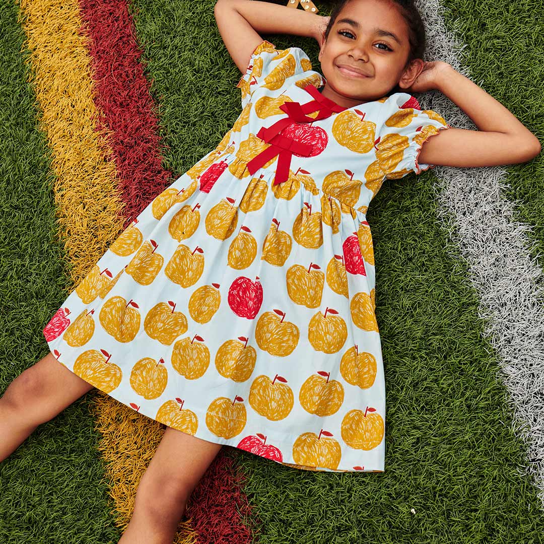 Pink Chicken Girls Hermione Dress Gold Apples