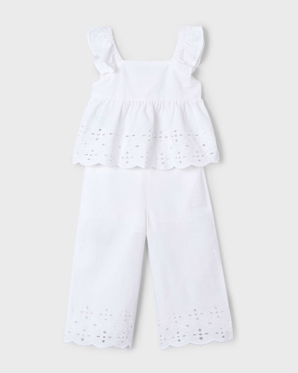 Girl Eyelet Top and Pants Set
