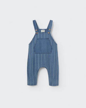 Striped Denim Baby Overalls