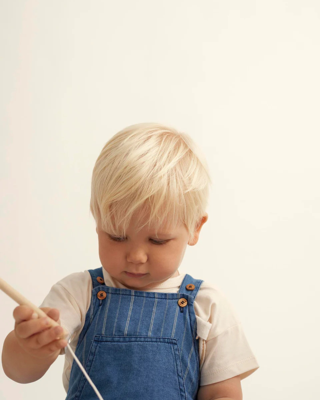 Striped Denim Baby Overalls