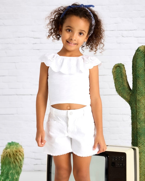 Girl Frayed Hem Shorts