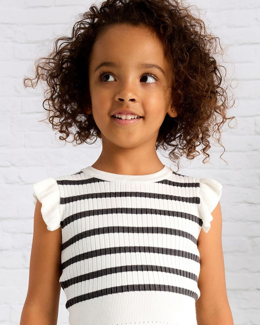 Girl Ribbed Knit Top