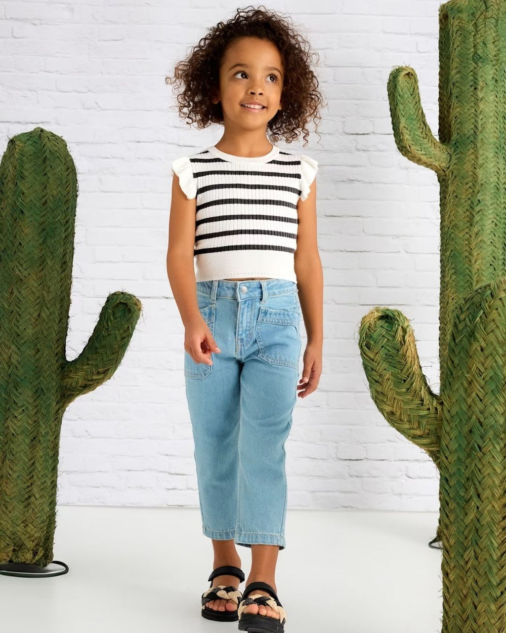 Girl Ribbed Knit Top