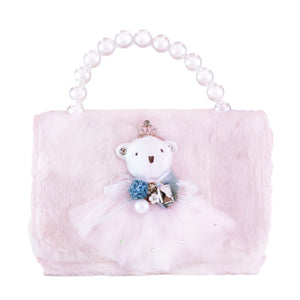 Princess Bear Furry Purse - Pink for girl