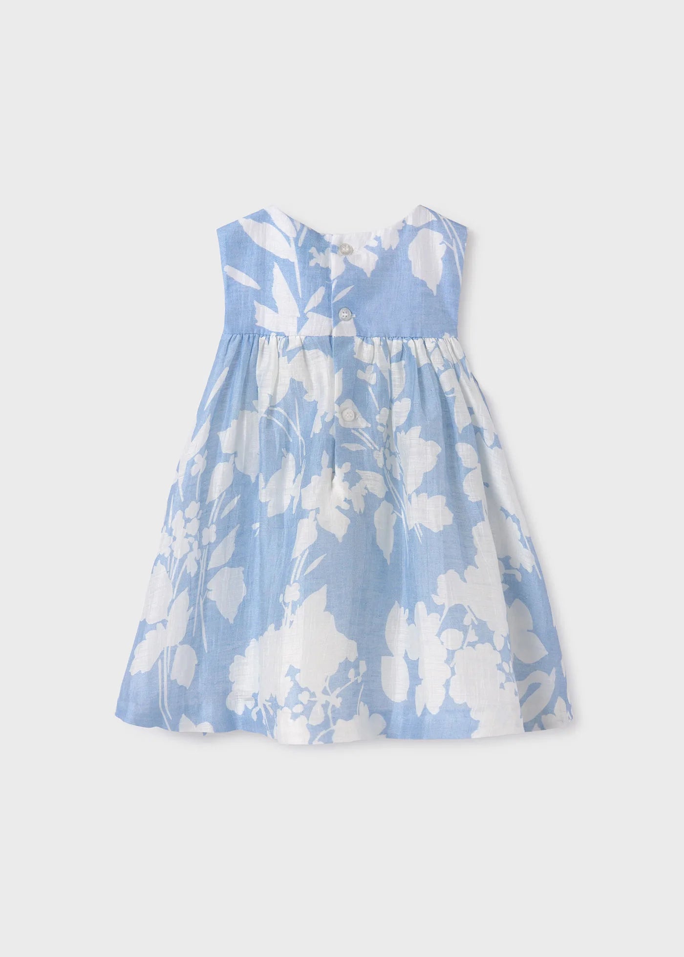 Linen blue dress for baby girl