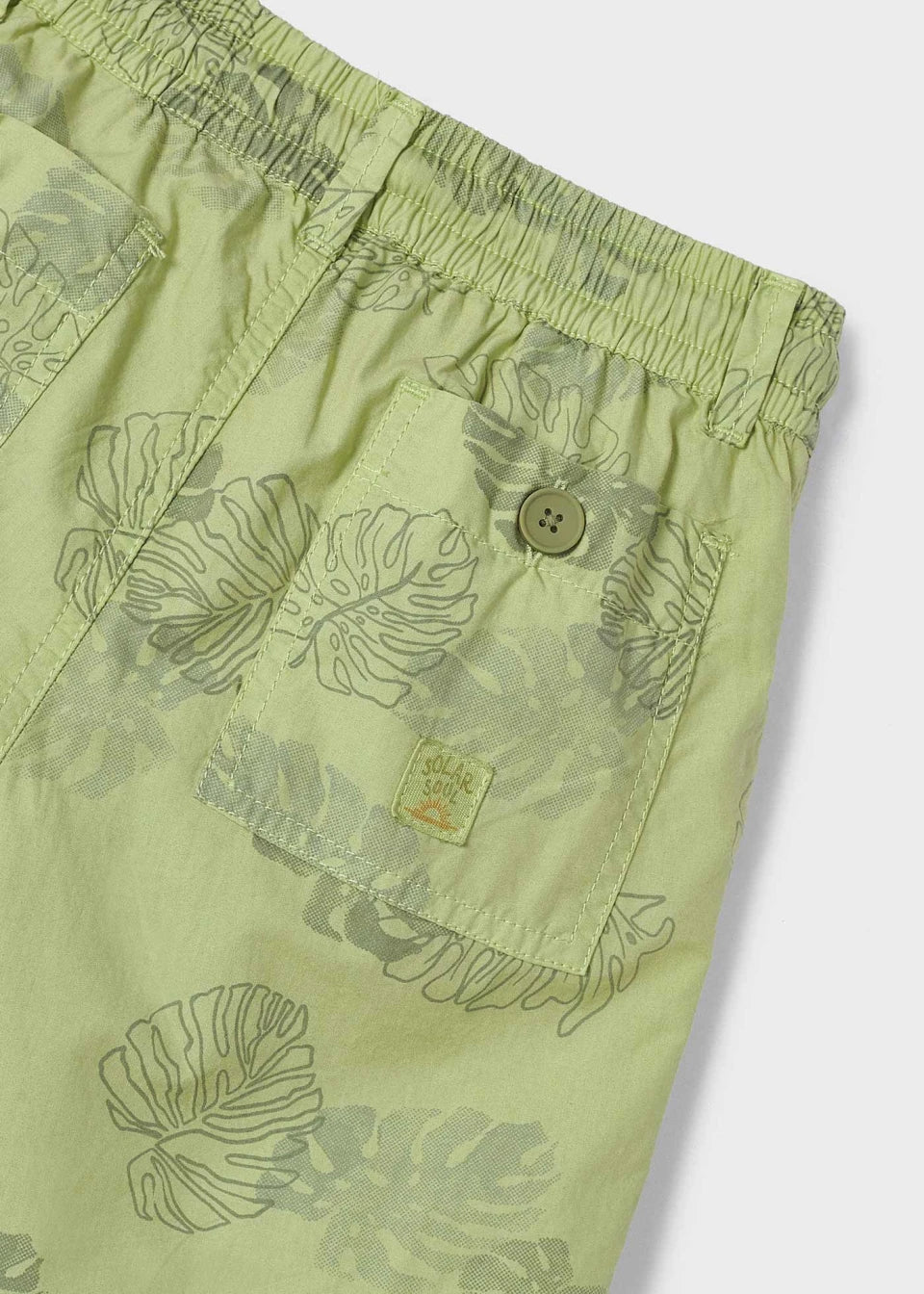 Boys green printed shorts