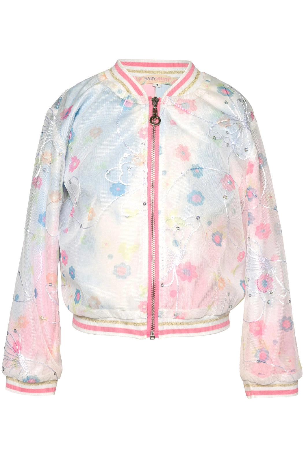 Butterfly Embroidered Bomber Jacket