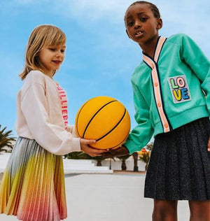 Multicoloured Gradient Pleated Skirt