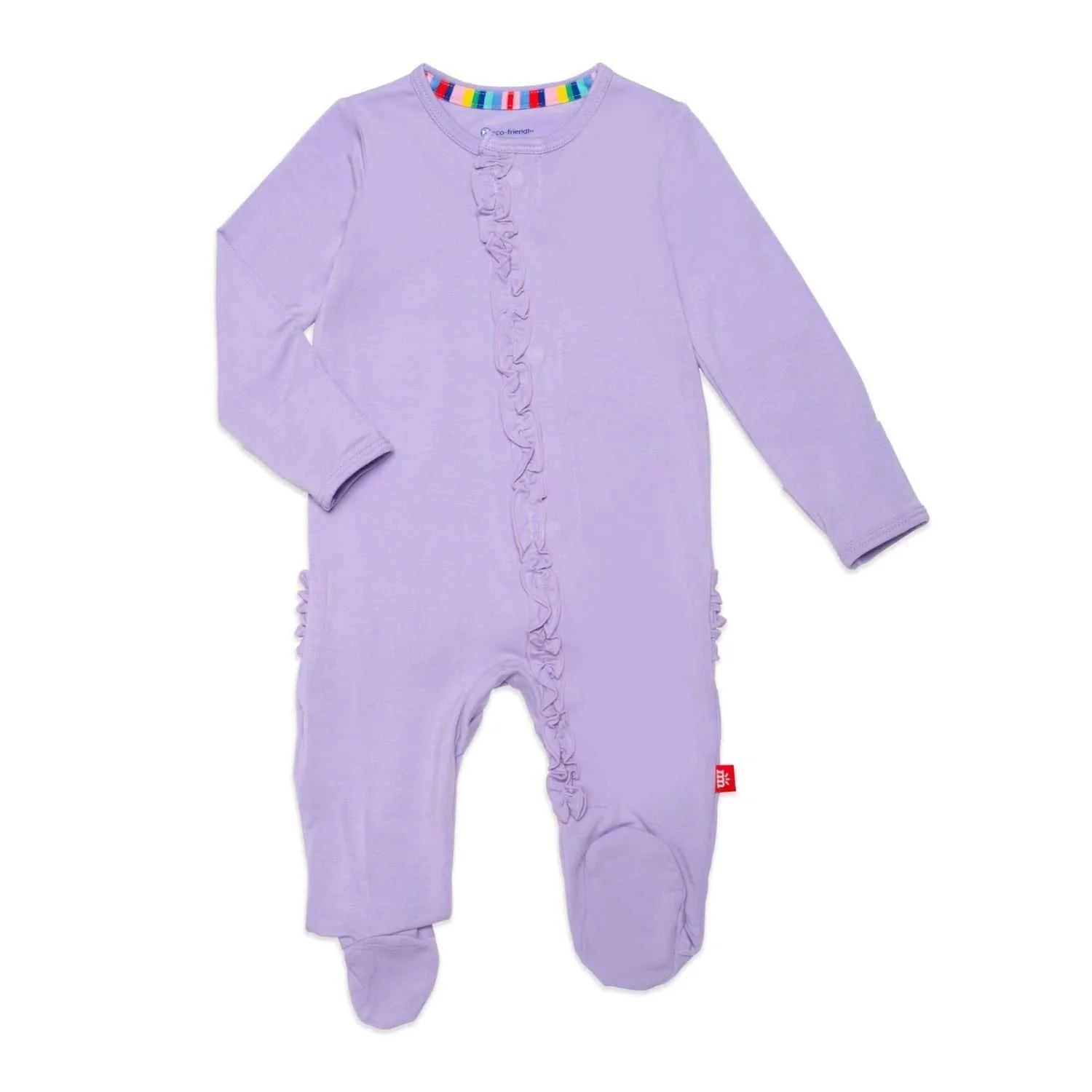 Magnetic purple footie for baby girl