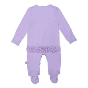 Magnetic purple footie for baby girl