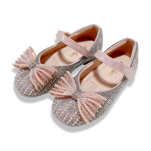 S99555 Pearl Bowtie Flat Shoes (2 Colors)