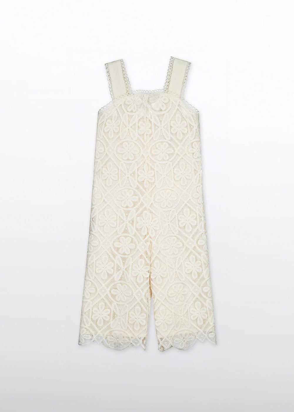 Girl Guipure Culotte Jumpsuit