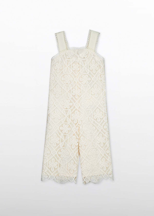 Girl Guipure Culotte Jumpsuit