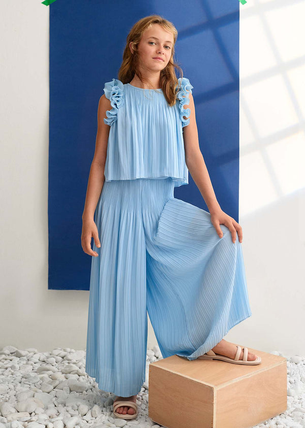 Girl Pleated Chiffon Set