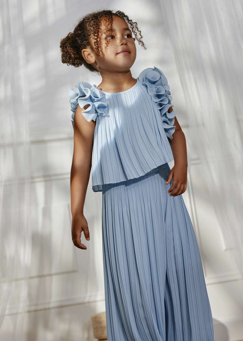 Girl Pleated Chiffon Set