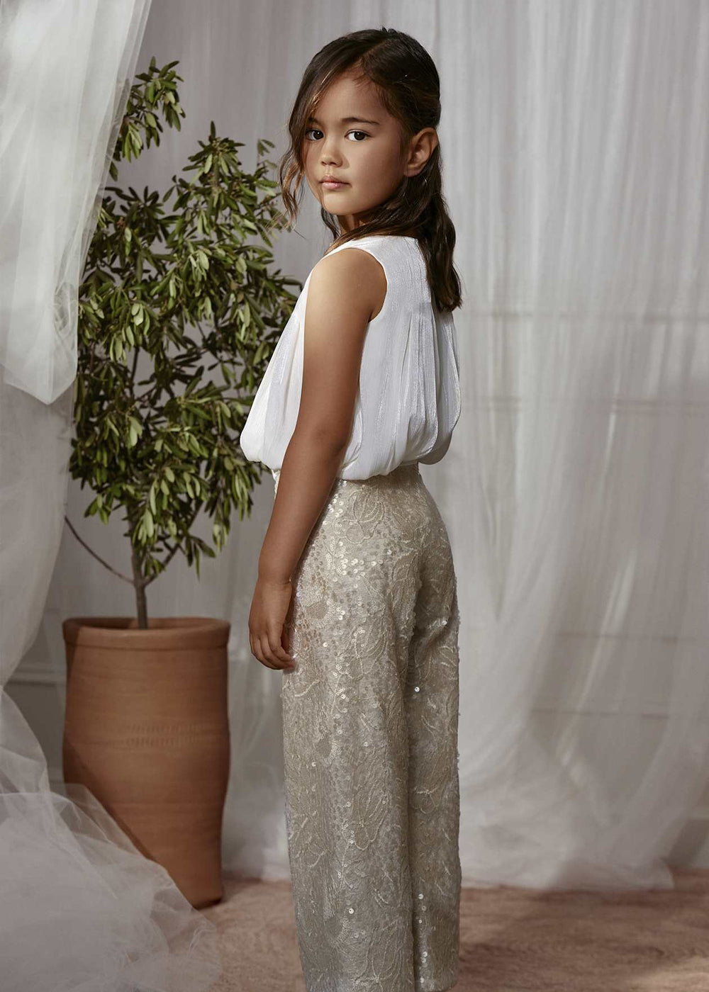 Girl Sequin Pants And Top Set