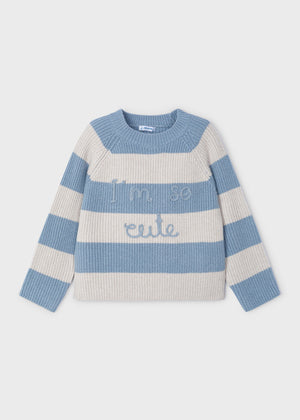 Girl striped text sweater